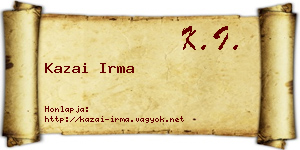 Kazai Irma névjegykártya
