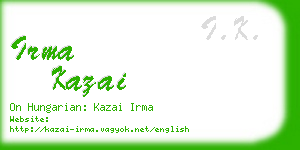irma kazai business card